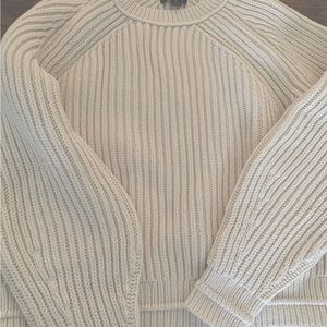 Cotton Ribbed Cropped J. Crew Sweater (M)